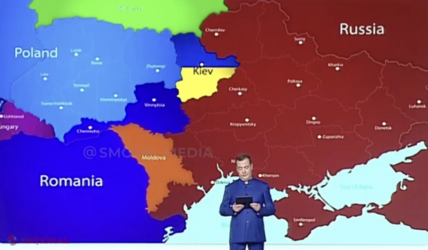 FOTO // Medvedev a „împărțit” Ucraina din nou, însă „nu s-a atins” de R. Moldova: „Ucraina este Rusia, fără îndoială”