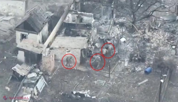 VIDEO +18 // Un grup de soldați ruși, vânați de artileria ucraineană. Aceștia au fugit cu disperare, dar nu au avut nicio șansă de salvare
