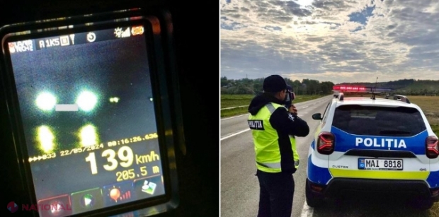 Un șofer prins circulând cu 139 km/h riscă o amendă de 10 000 de lei și ar putea rămâne timp de jumătate de an fără permis de conducere