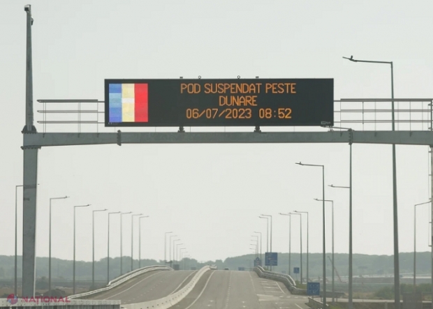 Cel mai mare pod suspendat construit vreodată în România, al treilea din Europa, dat în exploatare peste Prut