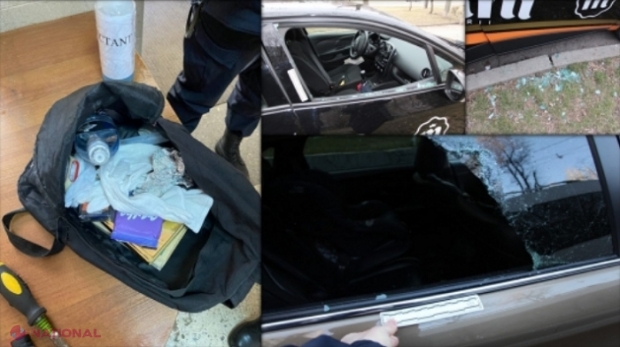 VIDEO // Poliția prezintă insul care a spart zece mașini în ultima lună pe teritoriul Chișinăului: Prins în flagrant delict