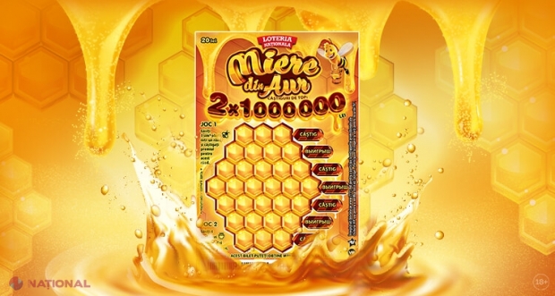 O nouă PREMIERĂ de la Loteria Națională. Biletul „MIERE DE AUR” aduce gustul dulce al câștigurilor de până la 1 000 000 de lei. Cu un singur bilet puteți obține până la TREI câștiguri