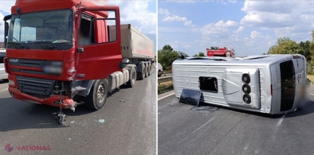 Un microbuz de pe ruta Chișinău - Costești, accident rutier în capitală: Șapte pasageri au avut nevoie de asistență medicală, după ce autovehiculul s-a răsturnat