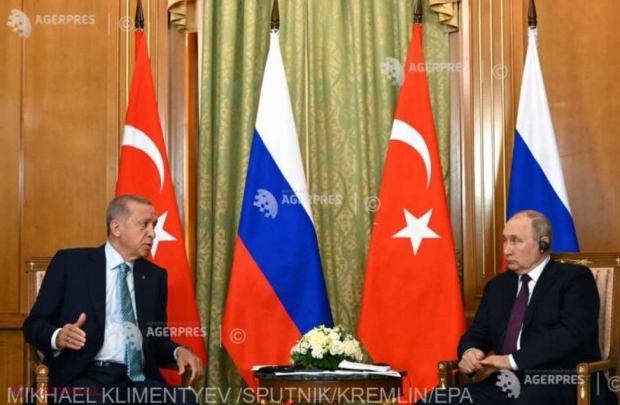 După întâlnirea cu Putin, Erdogan este optimist privind reluarea transportului de cereale pe Marea Neagră