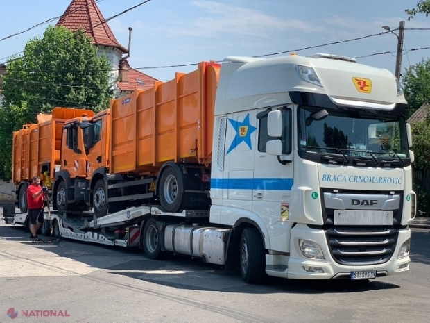 FOTO // Autospeciale de colectare a deșeurilor, procurate în Chișinău cu bani de la BERD și E5P: Cum arată primele două care au ajuns în capitală, fiind procurate din Serbia