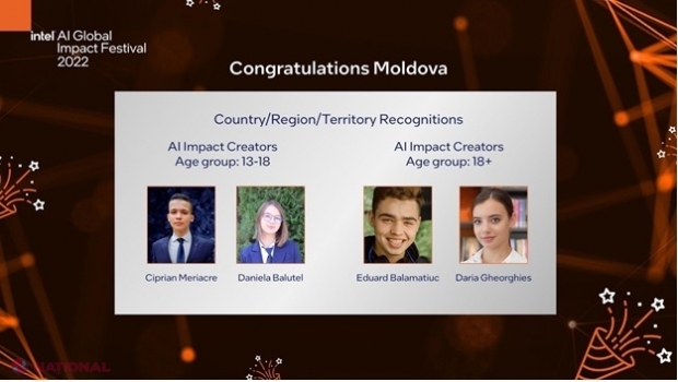 INTEL AI // Patru elevi au plasat R. Moldova pe primele locuri la o competiție internațională de inteligență artificială: Roboți pentru evitarea pierderilor agricole și detectarea automată a deșeurilor
