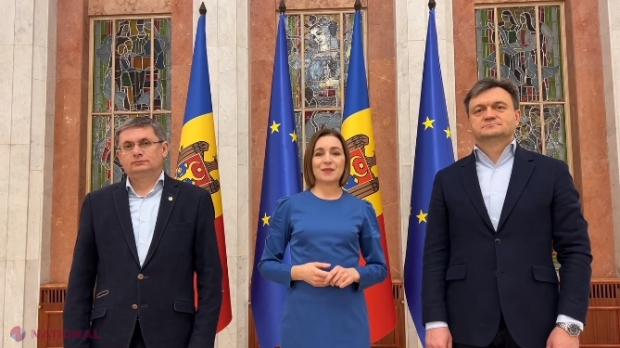 VIDEO // Președinta Maia Sandu, spicherul Igor Grosu și premierul Dorin Recean, mesaj pentru cetățenii R. Moldova, după decizia Consiliului European de a deschide negocierile de aderare: „Este meritul Dvs., în primul rând, că am ajuns aici”