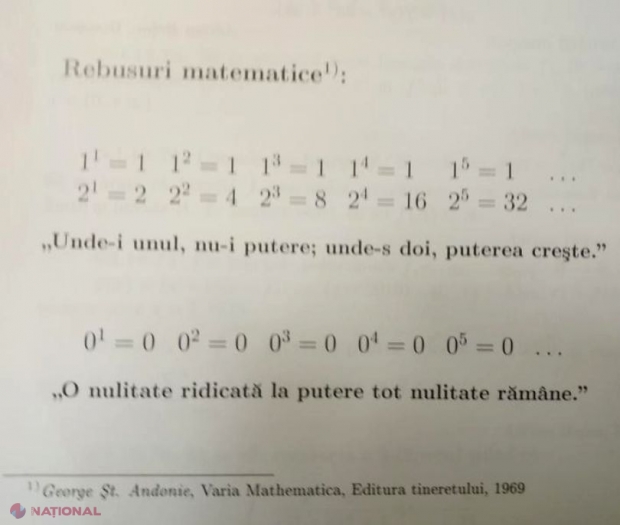 O explicație din Gazeta Matematică, interpretată politic, a devenit virală: „O nulitate ridicată la putere tot nulitate rămâne”