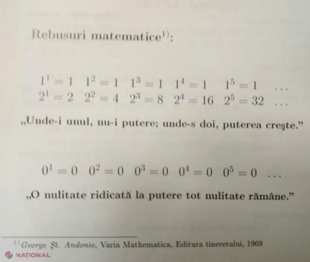 O explicație din Gazeta Matematică, interpretată politic, a devenit virală: „O nulitate ridicată la putere tot nulitate rămâne” 