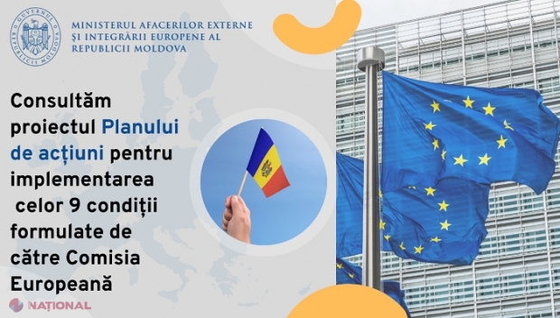 MAEIE caută opinii: Termenele consultărilor publice privind proiectul Planului de acțiuni pentru implementarea condițiilor înaintate în contextul acordării R. Moldova a statutului de țară-candidată pentru aderare la UE, PRELUNGITE