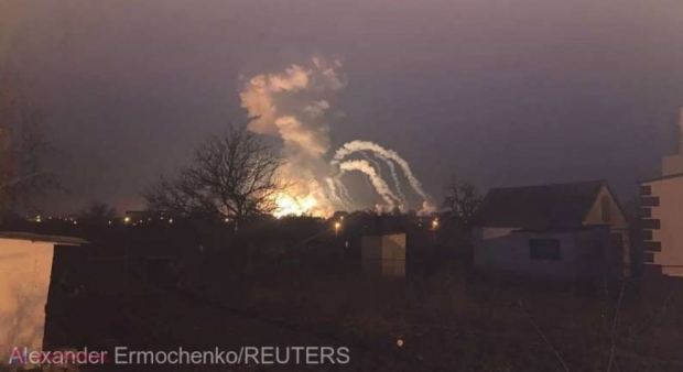 Muniţia dintr-un depozit rusesc aflat în apropierea graniţei cu Ucraina a luat foc: Ruşii spun că din cauza arşiţei