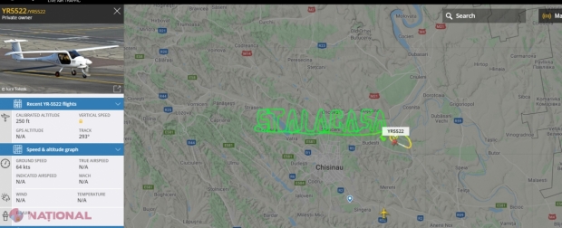 FOTO // Un avion de mici dimensiuni a marcat spațiul aerian al R. Moldova cu sloganul: „STAI ACASĂ”. Cine sunt AUTORII acestui gest