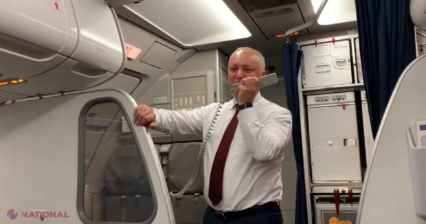 VIDEO // Președintele Dodon, la BUTOANE. Ce a făcut șeful statului la bordul avionului de pe ruta Barcelona – Chișinău