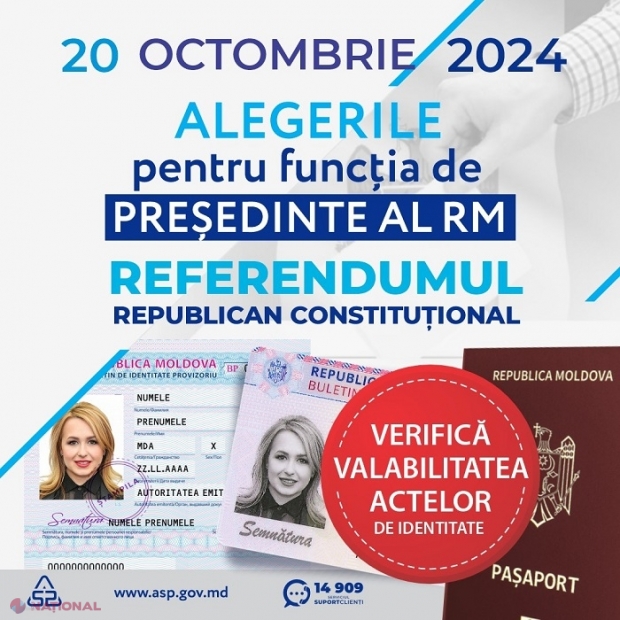 Cetățenii R. Moldova care au depus cereri pentru eliberarea buletinului de identitate în perioada 20 septembrie – 17 octombrie curent pot ridica documentele până pe 18 octombrie, indiferent de tariful achitat