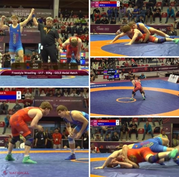 AUR pentru R. Moldova la Campionatul European de la Tirana, câștigat de luptătorul Alexandru Borș