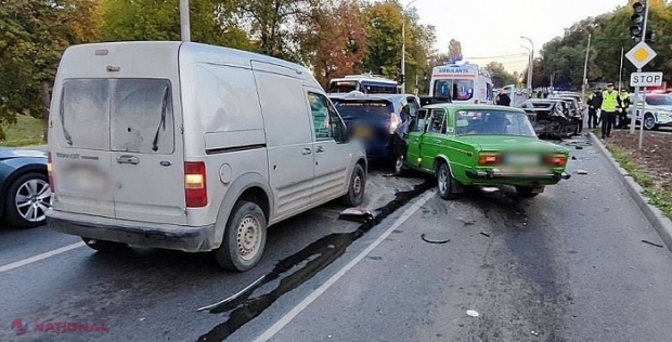 FOTO // Accident cumplit pe str. Albișoara, cu implicarea a patru mașini: Un șofer a decedat