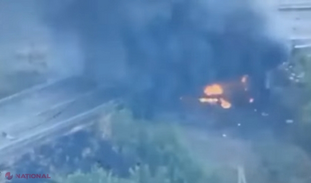 VIDEO // Artileria ucraineană a distrus un depozit de muniții rusesc cu obuze D-30
