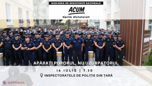 Proteste matinale, anunțate de Mișcarea de Rezistență Națională, la toate inspectoratele de poliție din R. Moldova