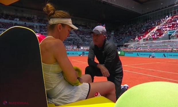 Nu a scos un cuvânt! Ce s-a întâmplat cu Halep la on court coachingul cerut în primul set