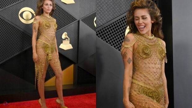 Rochie neobișnuită la Grammy 2024: Făcută doar din ace de siguranță din aur