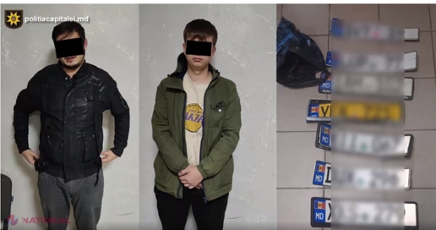 VIDEO // S-au îmbătat și au decis să se distreze pe străzile de la Ciocana: Mureau de râs când furau numerele de înmatriculare de la mașini