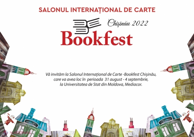 VIDEO, PROGRAM // Universitatea de Stat din Moldova, gazda Bookfest Chișinău 2022, care începe pe 31 august: Întâlniri cu unele dintre cele mai importante personalități din România și R. Moldova, lansări și achiziții de carte