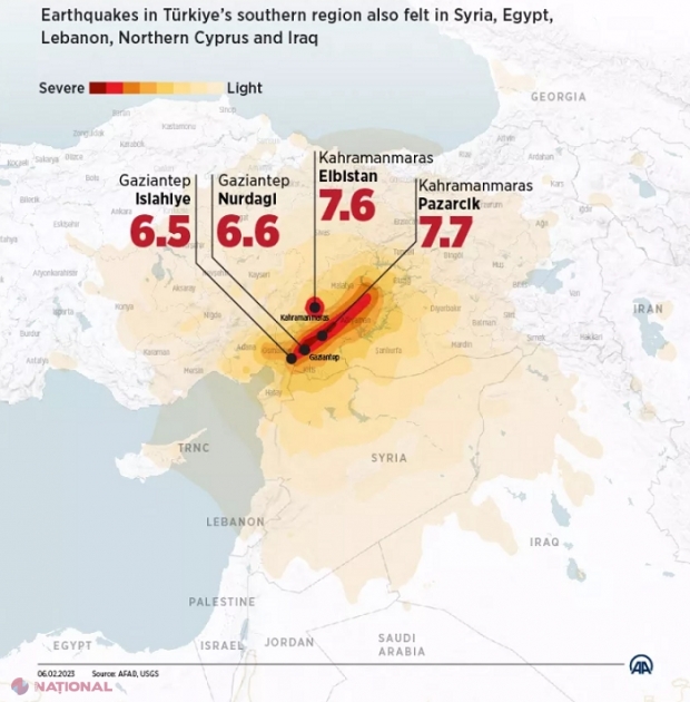 VIDEO // Un nou BILANȚ al dezastrului din Turcia și Siria: Aproape 5 000 de morți, peste 20.000 de răniți și 243 de replici după cutremure