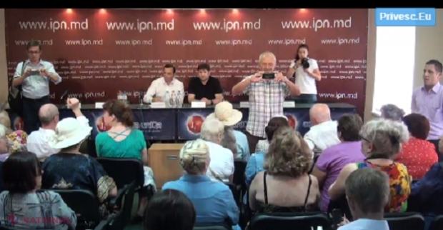 VIDEO // Conferința de presă a Mișcării de Rezistență Națională „ACUM”, ANULATĂ de simpatizanții lui Șor