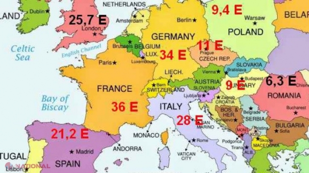 HARTA SALARIILOR // Câţi euro primeşti pe ora de muncă în fiecare ţară din Europa