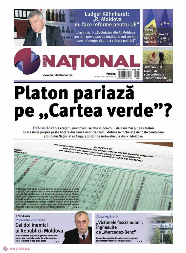 Scenariu IDENTIC ca în Ucraina: Platon pariază pe „Cartea Verde”?