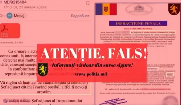 ATENȚIONARE // Escrocii folosesc imaginea Inspectoratului General al Poliției pentru pretinse citații despre infracțiuni sexuale și solicită bani de la victime pentru a le absolvi de pedeapsă. Cetățenii, îndemnați să fie vigilenți
