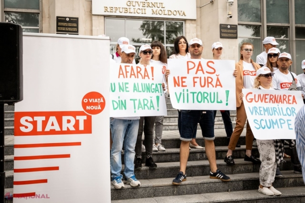 Tinerii Organizației „START” au protestat împotriva creșterii taxelor de cazare în căminele studențești