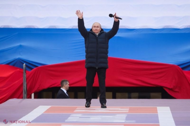 VIDEO // Concert grandios la Moscova, pentru a marca un an de război. Rușii ar fi fost plătiți cu 500 de ruble să vină pe stadionul „Lujniki” și să asculte discursul lui Putin