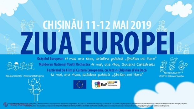 Ziua Europei, marcată pe 11 și 12 mai în centrul Chișinăului: Tradiționalul Orășel European cu bucate din statele UE, filme, muzică bună și distracții