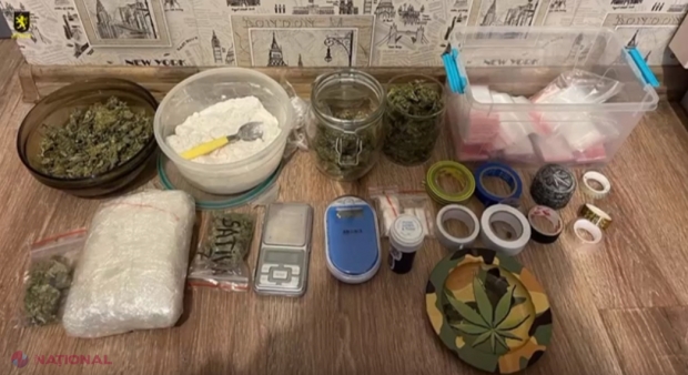 VIDEO // Un traficant de DROGURI din R. Moldova a distribuit, prin intermediul unui canal de Telegram, substanțe interzise în valoare de peste 1,5 milioane de lei