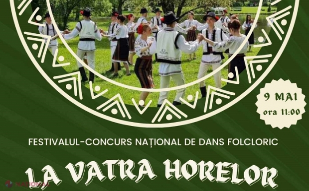 Ansambluri de dans popular din Republica Moldova și România, la Festivalul-concurs „La vatra horelor”, organizat la Strășeni. Invitat special al evenimentului va fi Ansamblul „Constantin Arvinte” al Consiliului Județean Iași