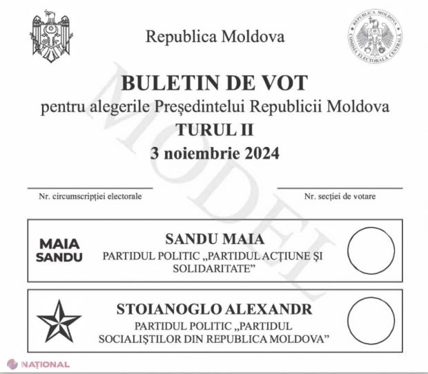 Maia Sandu și Alexandr Stoianoglo, candidații care se vor confrunta în turul II la prezidențiale. CEC a aprobat rezultatele din primului tur și modelul buletinului de vot pentru alegerile din 3 noiembrie