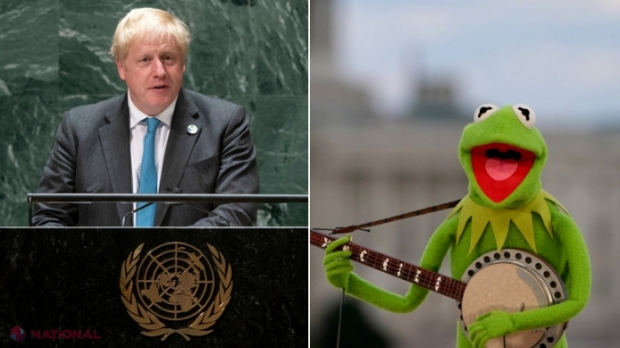 Boris Johnson, discurs comic la ONU despre climă: Când Broscoiul Kermit a cântat că nu e ușor să fii verde, s-a înșelat