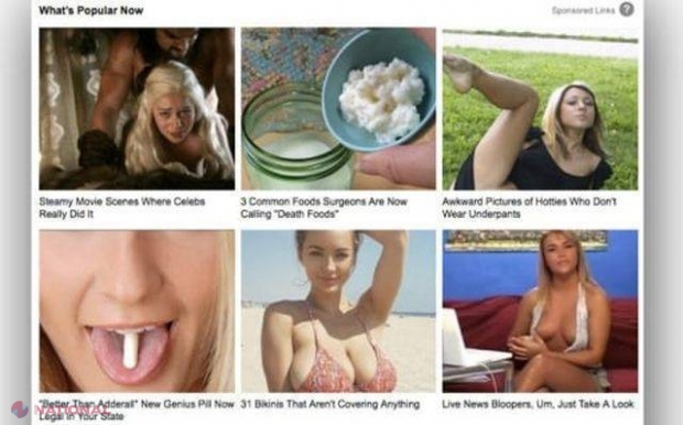 Facebook va PEDEPSI site-urile cu platforme de content discovery care furnizează reclame sexy DUBIOASE şi oferă puţin conţinut real