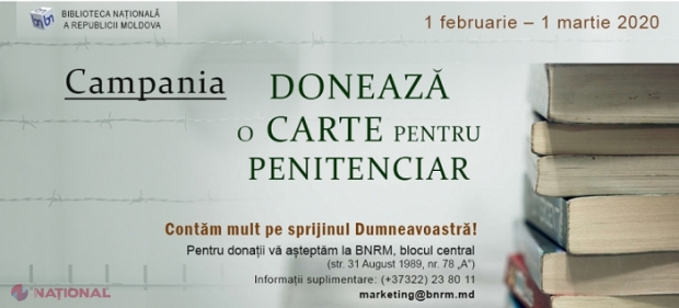CAMPANIE // Donează o CARTE pentru penitenciarele din R. Moldova: „Să contribuim la formarea și îndrumarea persoanelor aflate în detenție”