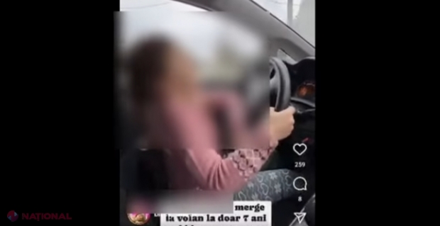 VIDEO // Tatăl care și-a așezat fetița la volan și a lăsat-o să conducă, sancționat de Poliție