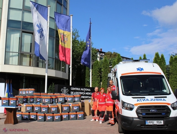 VIDEO // Serviciul medical de urgență din R. Moldova a recepționat sute de genți FRIGORIFICE de la OIM pentru transportarea în siguranță a materialelor biologice și a preparatelor de sânge la bolnavii aflați în situații critice