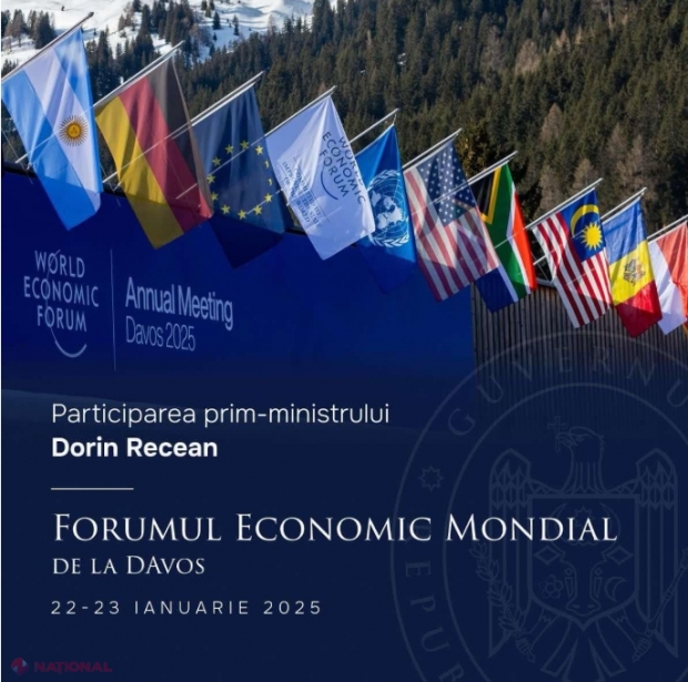 R. Moldova, reprezentată la Forumul Economic de la Davos de o delegație condusă de premierul Dorin Recean: Întrevederi bilaterale cu lideri politici și reprezentanți ai companiilor internaționale pentru a promova agenda economică a statului nostru