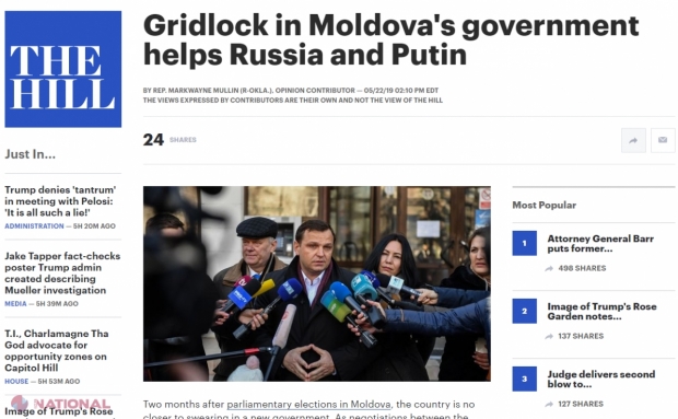 AVERTISMENTUL unui congresman american: „Blocajul politic din R. Moldova ajută Rusia și pe Vladimir Putin”
