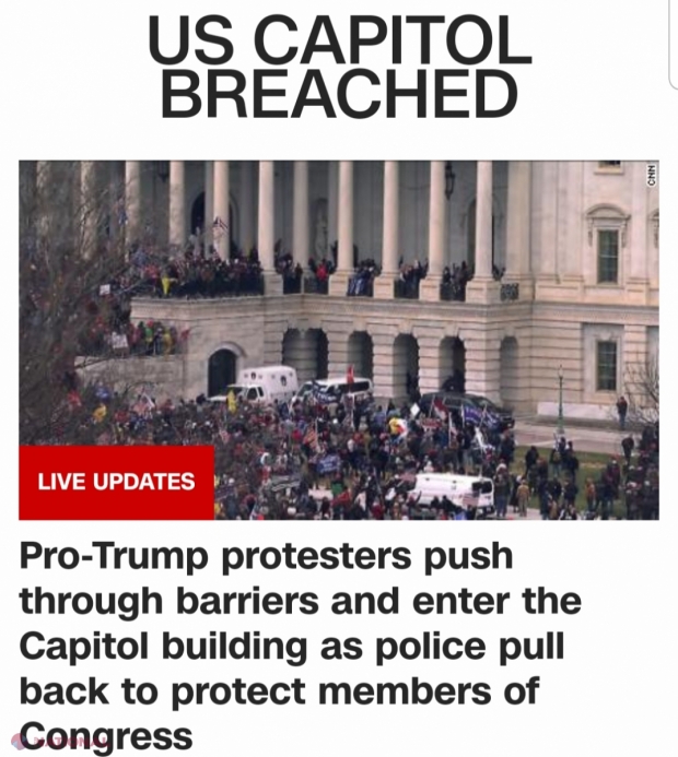 VIDEO // Protestatarii pro-Trump au luat cu ASALT clădirea Capitoliului, unde are loc procedura de validare a lui Biden