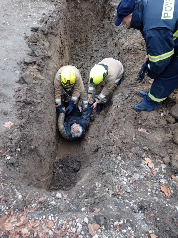 O femeie din Ungheni a căzut într-un șanț cu adâncimea de doi metri, săpat pentru construcția unui drum