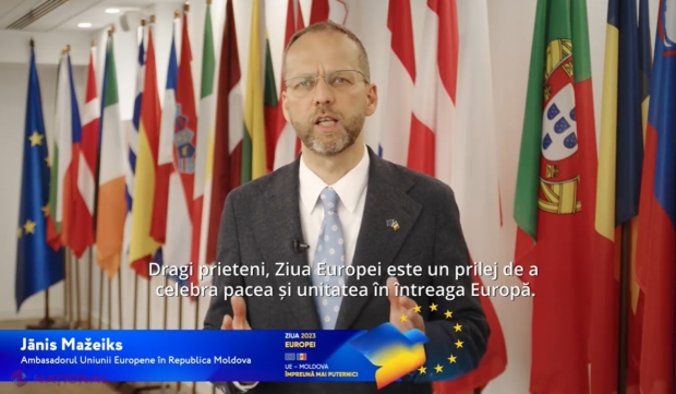Ambasadorul UE la Chișinău, mesaj pentru cetățenii R. Moldova de Ziua Europei: „Celebrăm pacea și UNITATEA în Europa. R. Moldova a ales calea europeană, calea reformelor pentru intangibilitatea demnității umane. Vom fi mereu alături de R. Moldova”