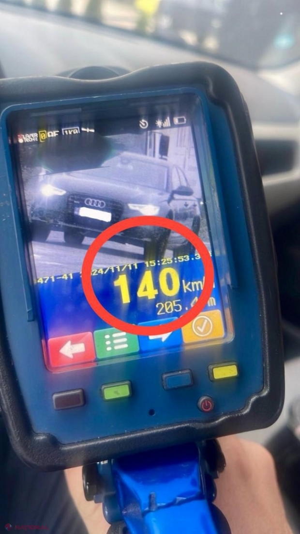 Un tânăr de 22 de ani, prins conducând cu 140 km/h: Amendă usturătoare pentru depășirea limitei de viteză, dar și pentru faptul că nu deține permis de conducere