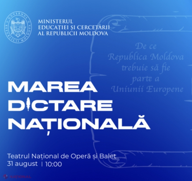 Peste 350 de persoane, înscrise la Marea Dictare Națională, desfășurată de Ziua Limbii Române în centrul Chișinăului