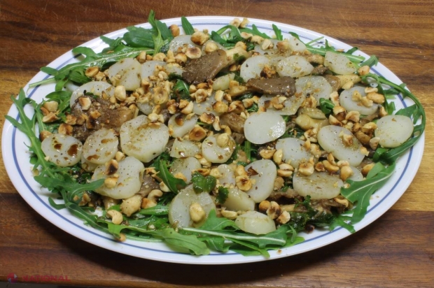 Rețeta Tamarei Șchiopu // Salată caldă de topinambur cu ciuperci 